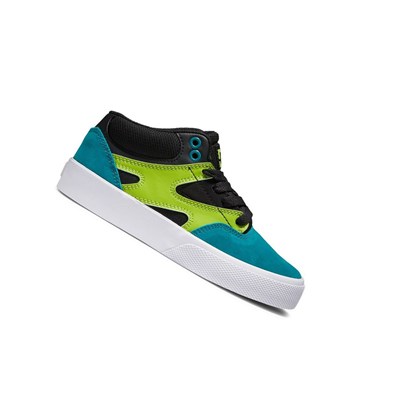 DC Kalis Vulc Stredne Skate Topanky Detske Čierne Zelene Oranžové | EZ7502943