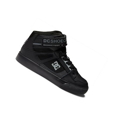 DC Pure High Elastic Cipkovane High-Top Essentials Detske Čierne Siva | ME4985073