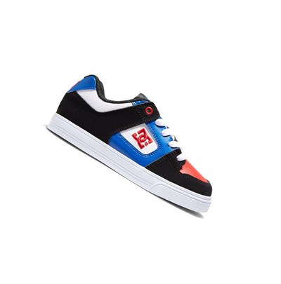 DC Pure Skate Topanky Detske Čierne Kráľovská Modrá Červené | MR1450872